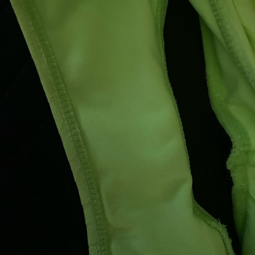 Cabana del Sol Y2K Retro High Rise Vibrant Lime Green Textured Bikini Set Small - Picture 10 of 10